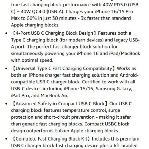 NEW 2pc Pack USB C Charger Block - Picture 11 of 11